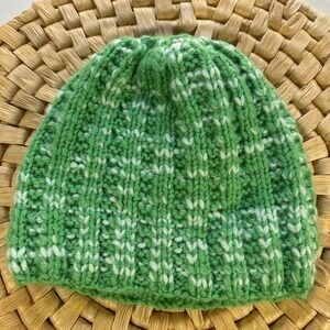 Kids Green Knit Beanie Hat Winter Warm Comfortable Casual handmade beanie